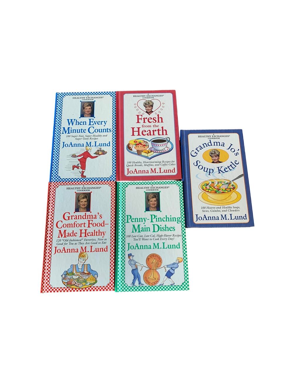 Joanna M Lund Cookbook Lot of 5 Healthy Exchanges Hardcover Vintage